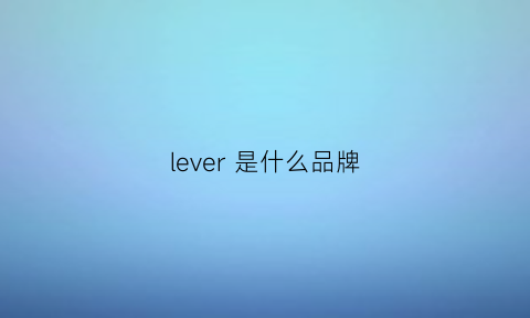 lever是什么品牌(leven是什么牌子)